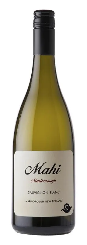 Bottle of Mahi Sauvignon Blancwith label visible