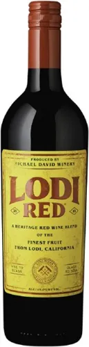 Bottle of Michael David Winery Lodi Redwith label visible
