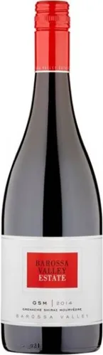 Bottle of Barossa Valley Estate GSMwith label visible