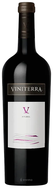 Bottle of Viniterra Malbecwith label visible