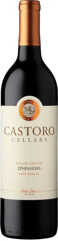 Bottle of Castoro Cellars Zinfandelwith label visible