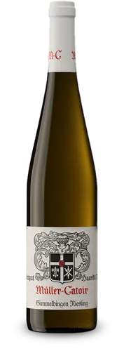 Bottle of Müller-Catoir Gimmeldingen Riesling trockenwith label visible