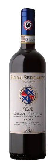 Bottle of Bindi Sergardi I Colli Chianti Classico Riservawith label visible