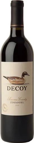 Bottle of Decoy Sonoma County Zinfandelwith label visible