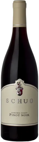 Bottle of Schug Pinot Noirwith label visible