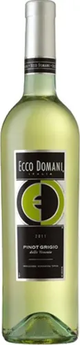 Bottle of Ecco Domani Pinot Grigiowith label visible
