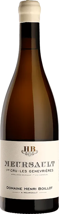 Bottle of Domaine Henri Boillot Meursault 1er Cru Les Genevrièreswith label visible