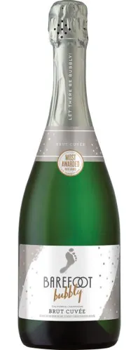 Bottle of Barefoot Bubbly Brut Cuvée (Champagne)with label visible