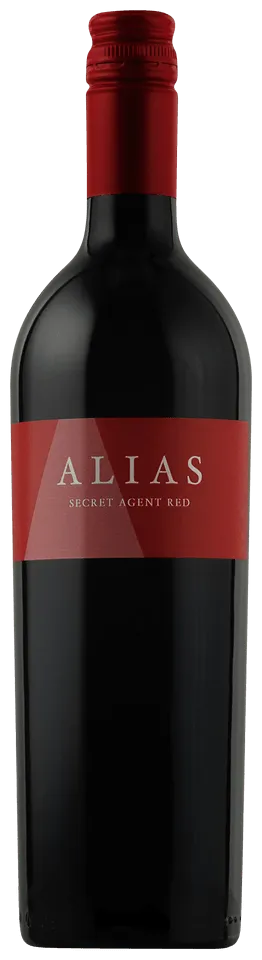 Bottle of Alias Secret Agent Redwith label visible