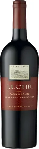 Bottle of J. Lohr Vineyards & Wines Estates Seven Oaks Cabernet Sauvignonwith label visible