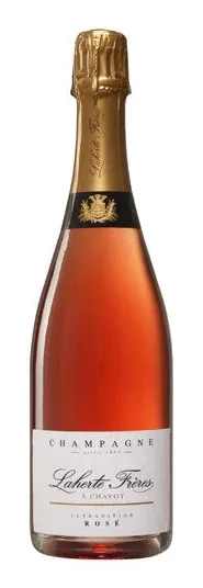 Bottle of Laherte Freres Ultradition Rosé Champagnewith label visible