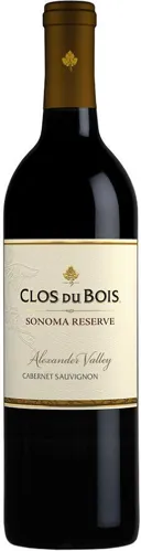 Bottle of Clos du Bois Sonoma Reserve Cabernet Sauvignonwith label visible