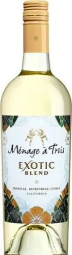 Bottle of Ménage à Trois Exotic Blendwith label visible