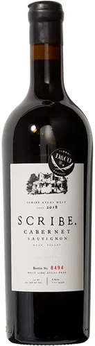 Bottle of Scribe Atlas Peak West Cabernet Sauvignonwith label visible