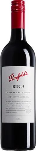 Bottle of Penfolds Bin 9 Cabernet Sauvignonwith label visible
