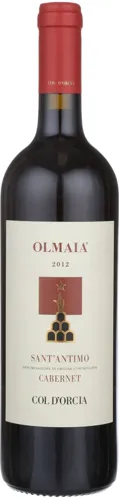 Bottle of Col d'Orcia Cabernet Sant'Antimo Olmaiawith label visible