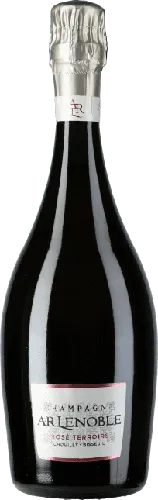 Bottle of Lenoble Terroirs Brut Rosé Champagnewith label visible