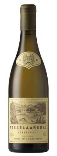 Bottle of Tesselaarsdal Chardonnaywith label visible