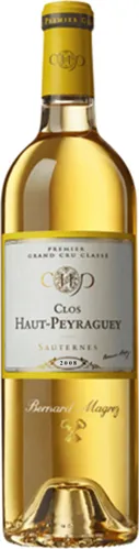 Bottle of Clos Haut-Peyraguey Sauterneswith label visible