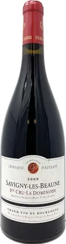 Bottle of Domaine Pavelot Savigny-les-Beaune 1er Cru 'La Dominode'with label visible