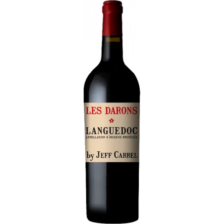 Bottle of Jeff Carrel Les Darons Rougewith label visible