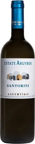 Bottle of Argyros Assyrtikowith label visible