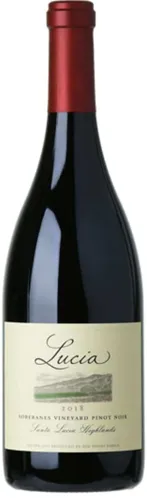 Bottle of Lucia Vineyards Pinot Noirwith label visible