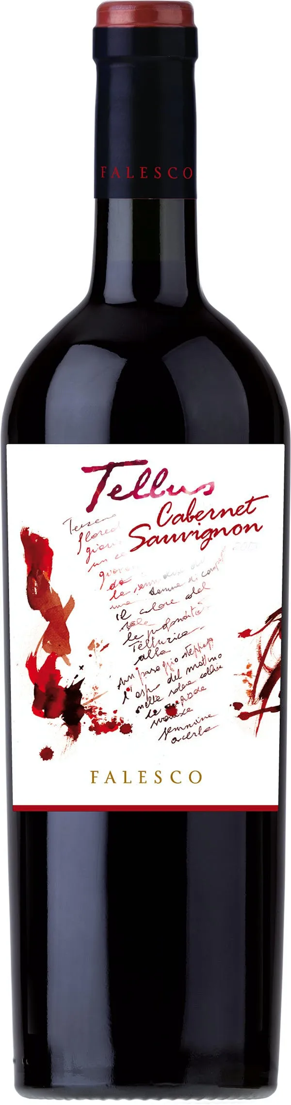 Bottle of Falesco Tellus Cabernet Sauvignonwith label visible