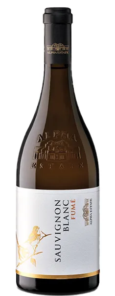 Bottle of Alpha Estate (Κτήμα Αλφα) Sauvignon Blanc Fuméwith label visible
