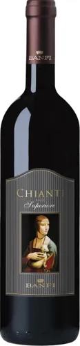 Bottle of Banfi Chianti Superiorewith label visible