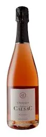 Bottle of Etienne Calsac Rose de Craie Rosé Champagnewith label visible