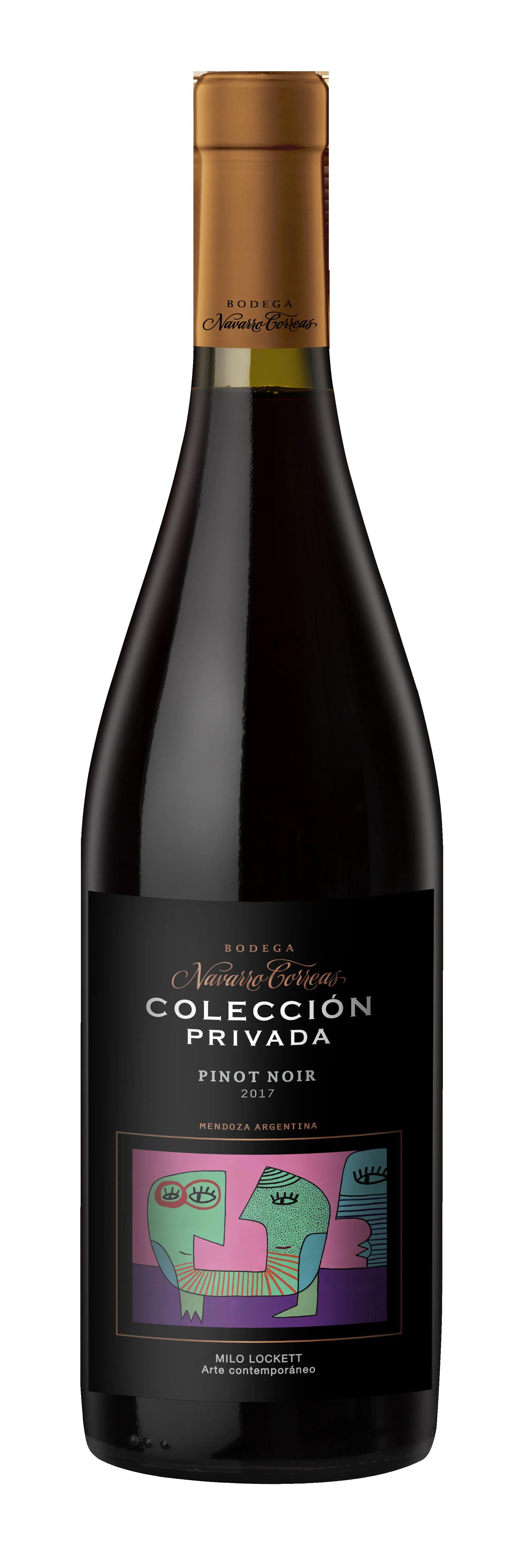 Bottle of Navarro Correas Colección Privada Pinot Noirwith label visible