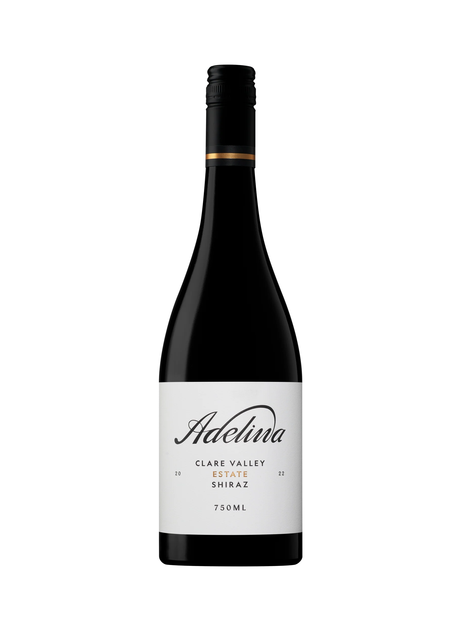 Bottle of Adelina Estate Shirazwith label visible