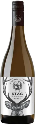 Bottle of St. Huberts The Stag Chardonnaywith label visible