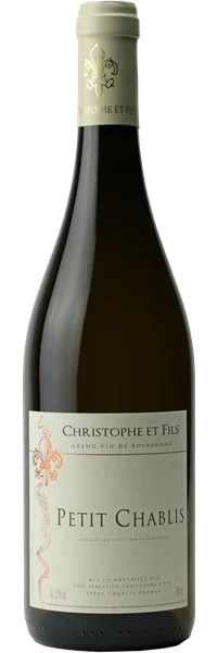 Bottle of Christophe et Fils Petit Chabliswith label visible
