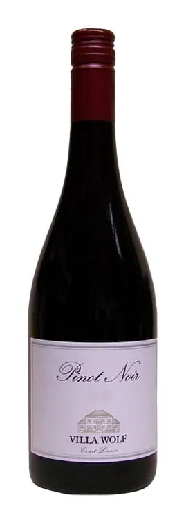 Bottle of Villa Wolf Pinot Noirwith label visible