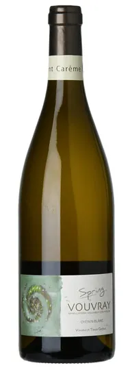 Bottle of Vincent Careme Spring Vouvraywith label visible