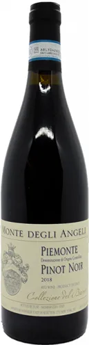 Bottle of Monte Degli Angeli Collezione del Barone Piemonte Pinot Noirwith label visible