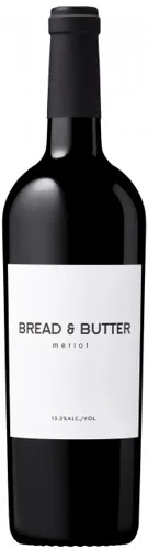 Bottle of Bread & Butter Merlotwith label visible