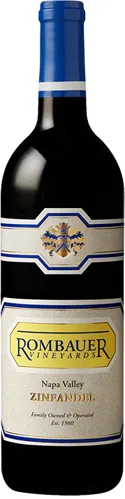 Bottle of Rombauer Vineyards Zinfandel Napa Valleywith label visible