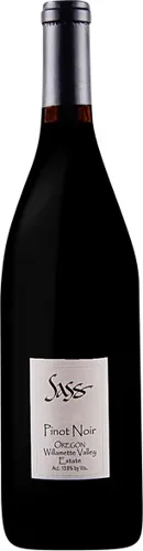 Bottle of Sass Pinot Noirwith label visible