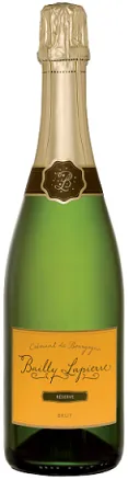 Bottle of Bailly Lapierre Crémant de Bourgogne Réserve Brutwith label visible
