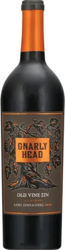 Bottle of Gnarly Head Old Vine Zinfandelwith label visible