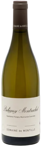 Bottle of Domaine de Montille Chassagne-Montrachetwith label visible