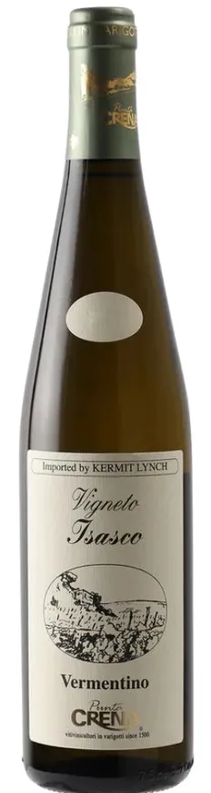 Bottle of Punta Crena Vigneto Isasco Vermentinowith label visible