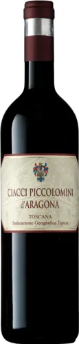 Bottle of Ciacci Piccolomini d'Aragona Toscana Rossowith label visible