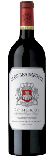 Bottle of Clos Beauregard Pomerolwith label visible
