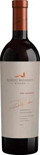 Bottle of Robert Mondavi Reserve Cabernet Sauvignonwith label visible