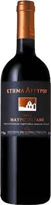 Bottle of Argyros Mavrotraganowith label visible