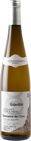 Bottle of Domaine de l'Ecu Granite Muscadet-Sèvre et Mainewith label visible